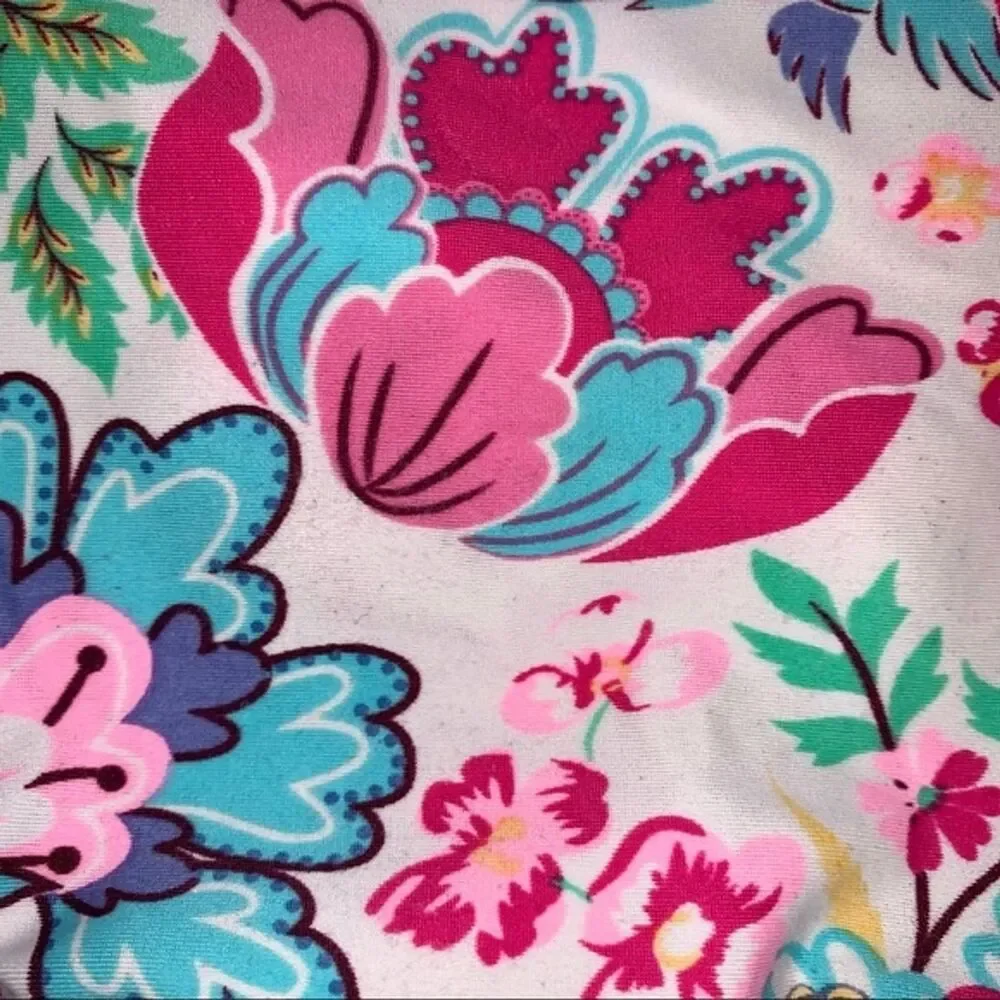 Floral Swim Colorful White Bathing suit Swimsuit Pool Beach Sun Water Vacation